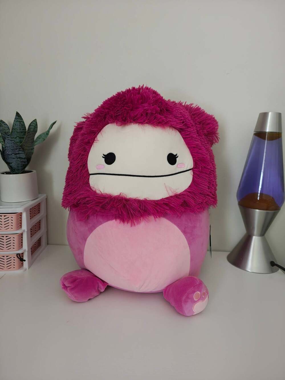 NWT Rare Squishmallows Nanette the Shaggy Purple Bigfoot with Plush Yeti  16"